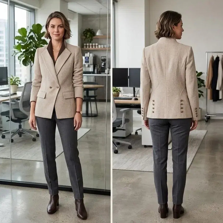 [BUNJANG] MOJO.S.PHINE New York Beige Double Button Blazer / MOJO.S.PHINE 뉴욕 베이지 더블 버튼 블레이저55
