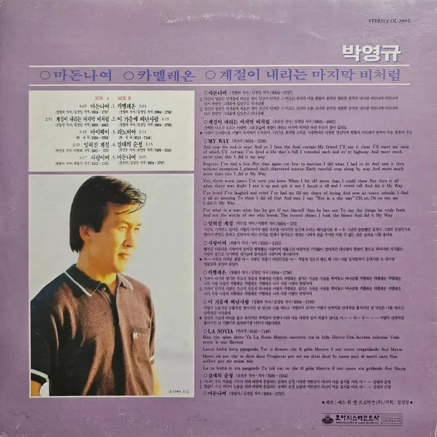 [BUNJANG] Park Young-kyu 1992 LP / 박영규 LP