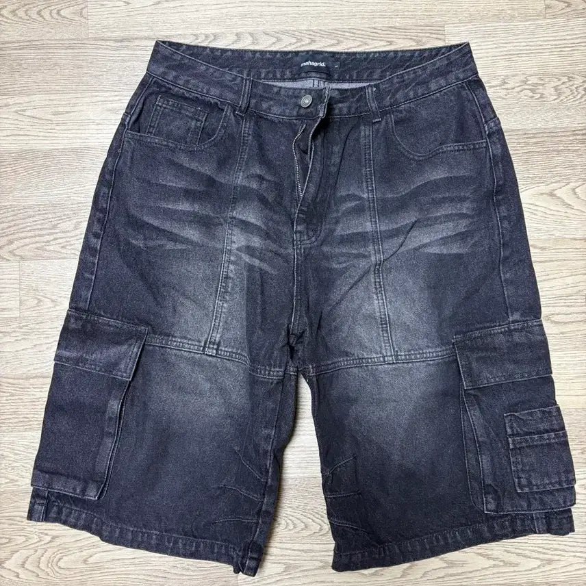 [SOLD OUT] 마하그리드 BERMUDA CARGO DENIM 블랙 L