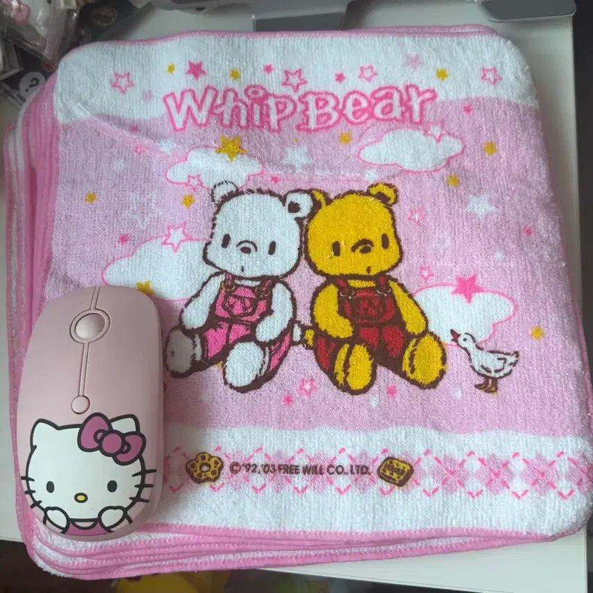 [BUNJANG] Whip Bear Pink Handkerchief / 고전 Whip Bear 핑크색 손수건,타올