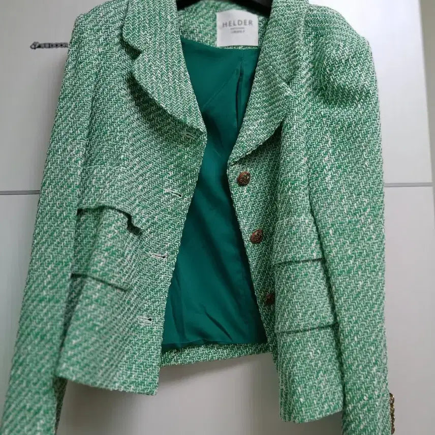 [SOLD OUT] 헬더 트위드 자켓 그린