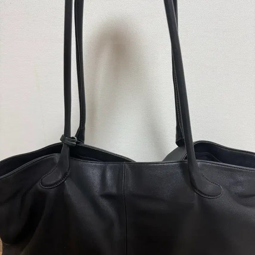 [BUNJANG] LOW CLASSIC Harry Cotton Tote Bag Leather Black / 로우클래식 해리콧 토트백 가방 레더블랙