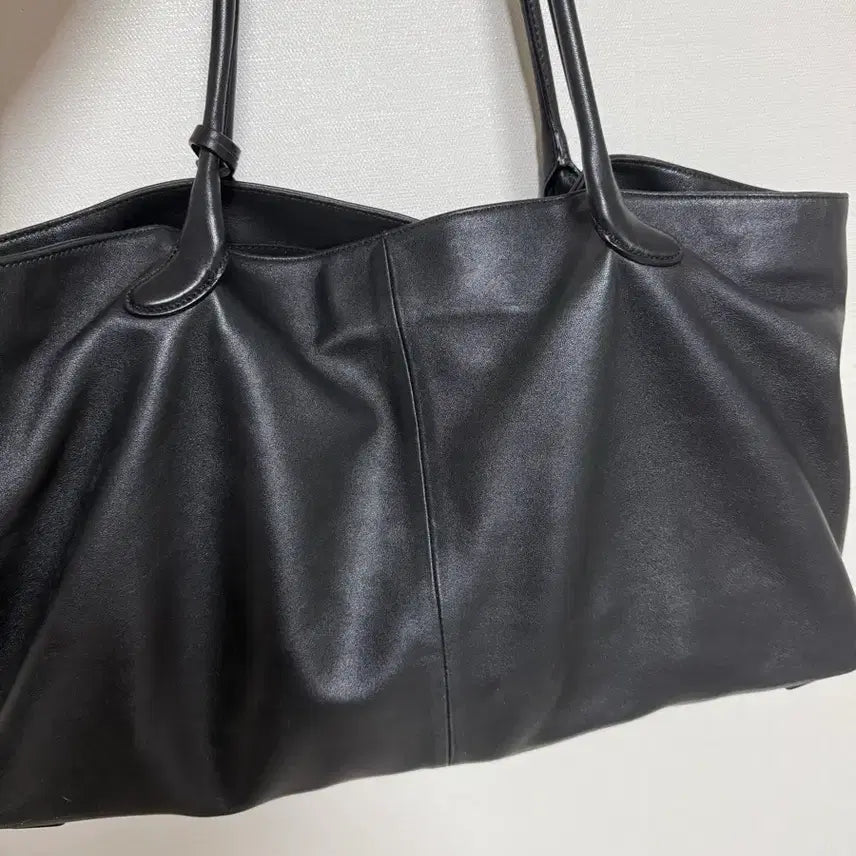 [BUNJANG] LOW CLASSIC Harry Cotton Tote Bag Leather Black / 로우클래식 해리콧 토트백 가방 레더블랙