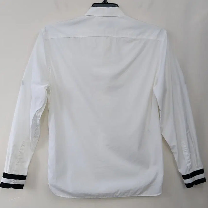 [BUNJANG] Burberry London Striped Cuff Cotton Stretch Solid Shirt - Ivory White (Men&