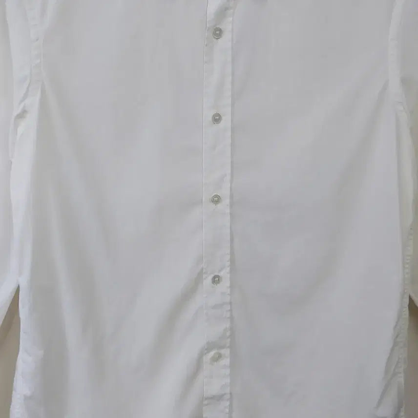 [BUNJANG] Burberry London Striped Cuff Cotton Stretch Solid Shirt - Ivory White (Men&