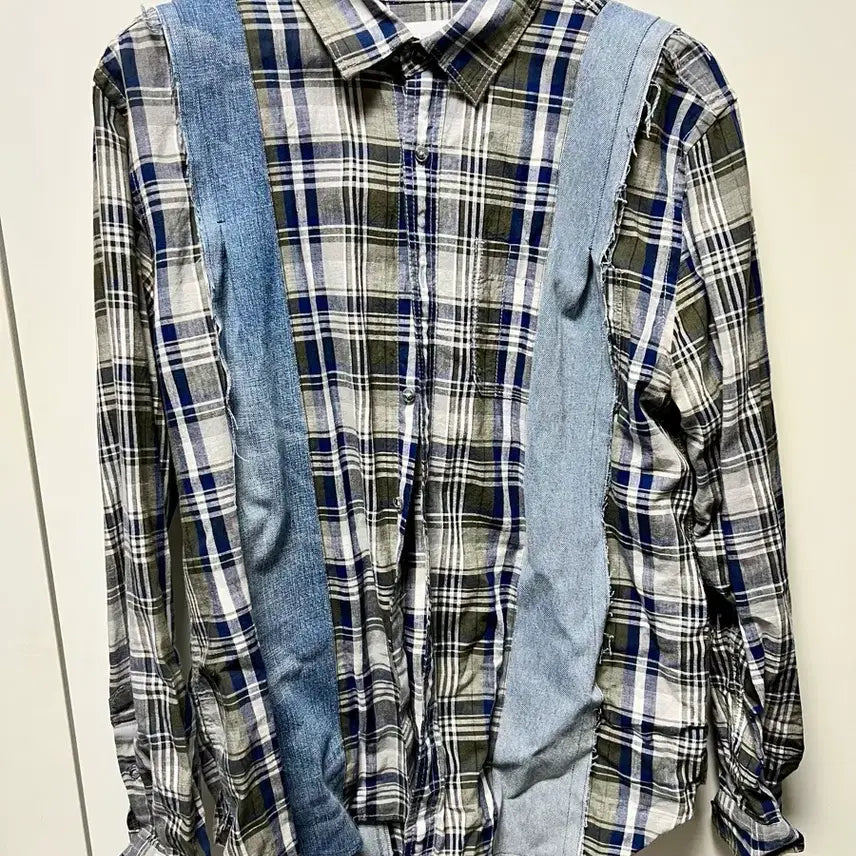 [BUNJANG] re;code Denim Patchwork Shirt / [m] re;code 래코드 데님 패치워크 셔츠