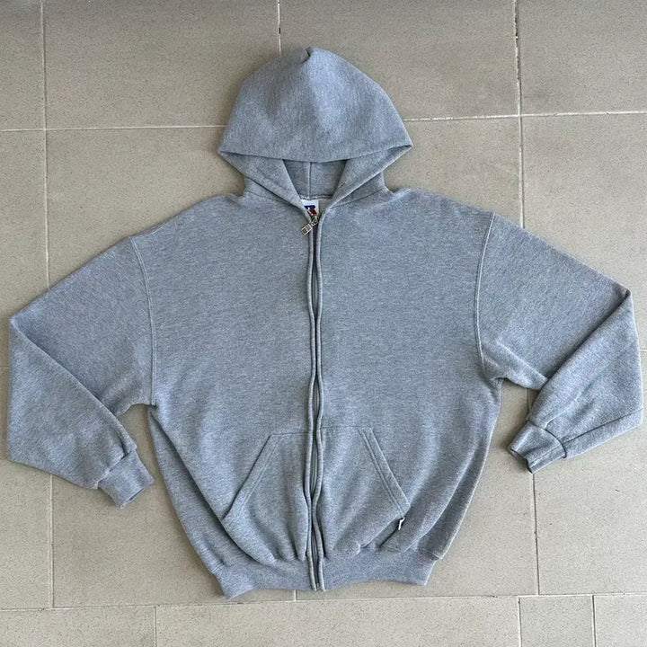 [BUNJANG] Russell 90s Vintage Hooded Zip-up Gray L / 90s 빈티지 러셀 후드집업 그레이 L