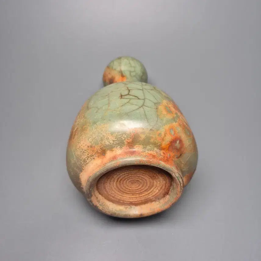 [BUNJANG] Song Dynasty Ge-Yao Celadon Porcelain Vase Antique / 송대 가요 청자 금사철선 관형병 출토계 중국도자기