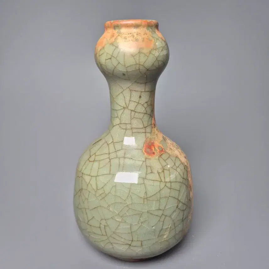 [BUNJANG] Song Dynasty Ge-Yao Celadon Porcelain Vase Antique / 송대 가요 청자 금사철선 관형병 출토계 중국도자기