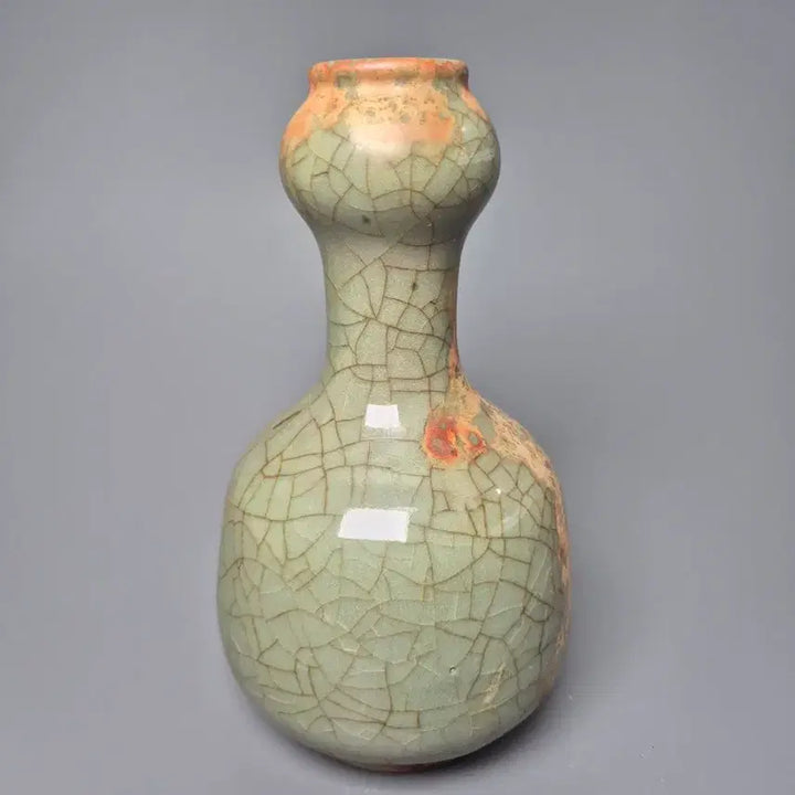 [BUNJANG] Song Dynasty Ge-Yao Celadon Porcelain Vase Antique / 송대 가요 청자 금사철선 관형병 출토계 중국도자기