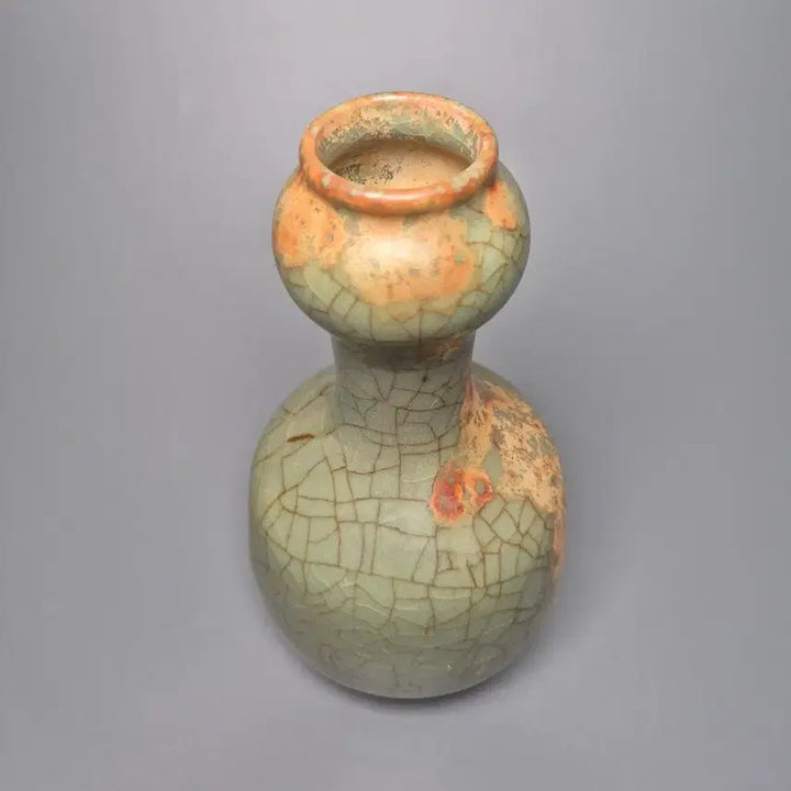 [BUNJANG] Song Dynasty Ge-Yao Celadon Porcelain Vase Antique / 송대 가요 청자 금사철선 관형병 출토계 중국도자기