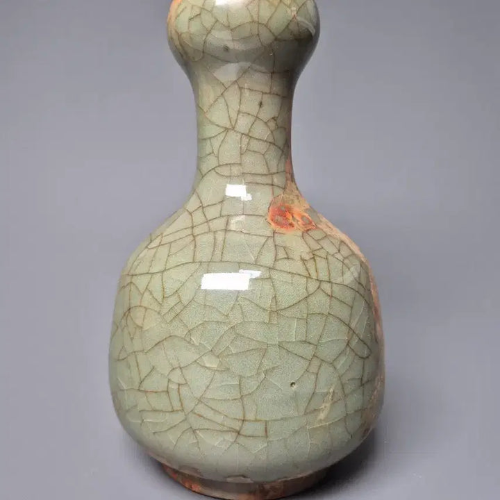 [BUNJANG] Song Dynasty Ge-Yao Celadon Porcelain Vase Antique / 송대 가요 청자 금사철선 관형병 출토계 중국도자기