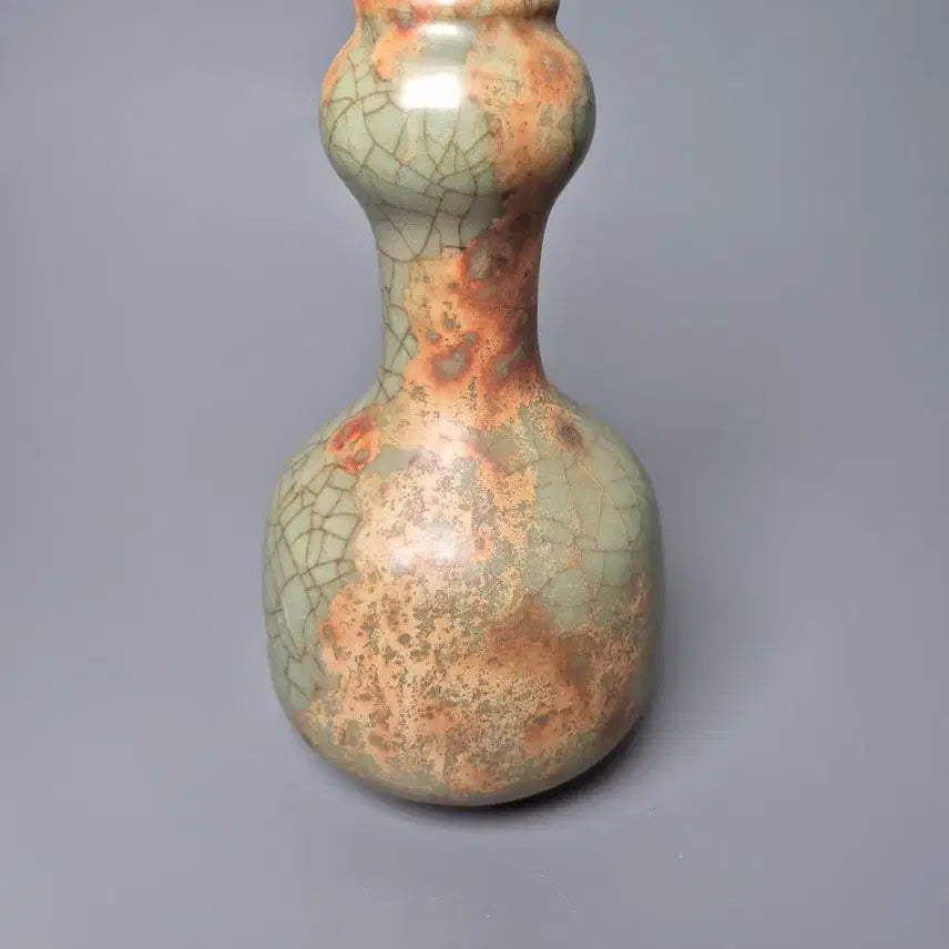 [BUNJANG] Song Dynasty Ge-Yao Celadon Porcelain Vase Antique / 송대 가요 청자 금사철선 관형병 출토계 중국도자기