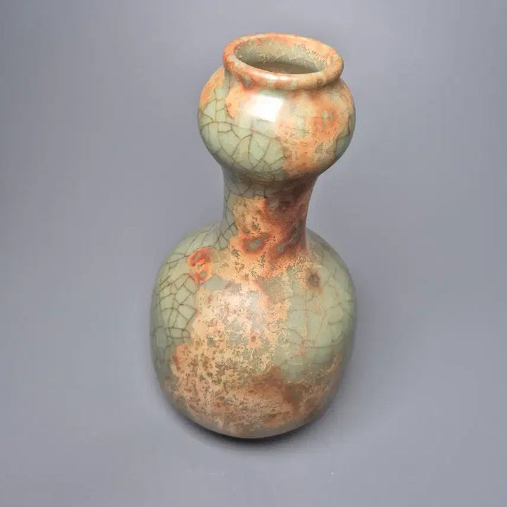 [BUNJANG] Song Dynasty Ge-Yao Celadon Porcelain Vase Antique / 송대 가요 청자 금사철선 관형병 출토계 중국도자기
