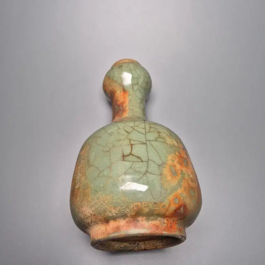 [BUNJANG] Song Dynasty Ge-Yao Celadon Porcelain Vase Antique / 송대 가요 청자 금사철선 관형병 출토계 중국도자기