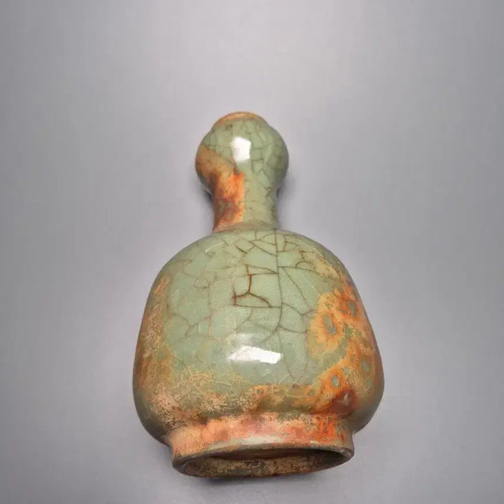[BUNJANG] Song Dynasty Ge-Yao Celadon Porcelain Vase Antique / 송대 가요 청자 금사철선 관형병 출토계 중국도자기