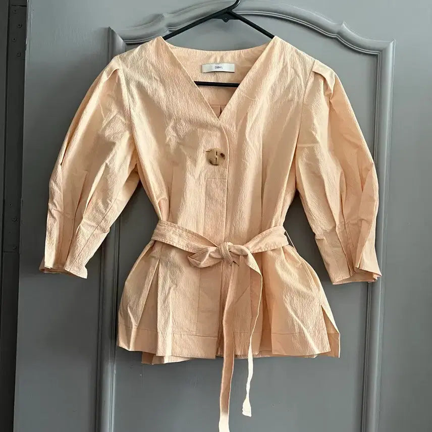 [BUNJANG] Deuel V-neck Shirt Blouse / 듀엘 브이넥 셔츠형 블라우스 55사이즈