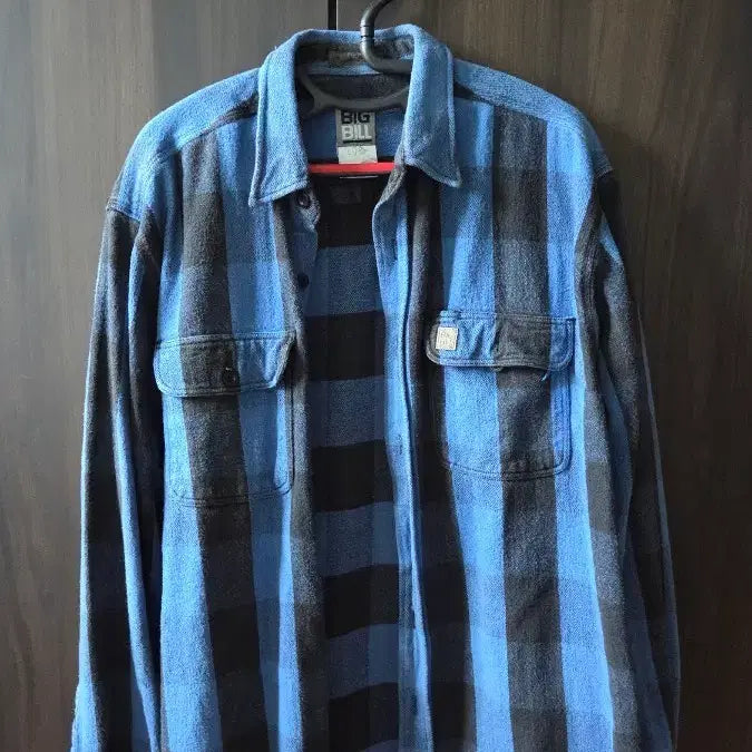 [BUNJANG] Navy Black Checkered Shirt / 네이비 블랙 체크 셔츠