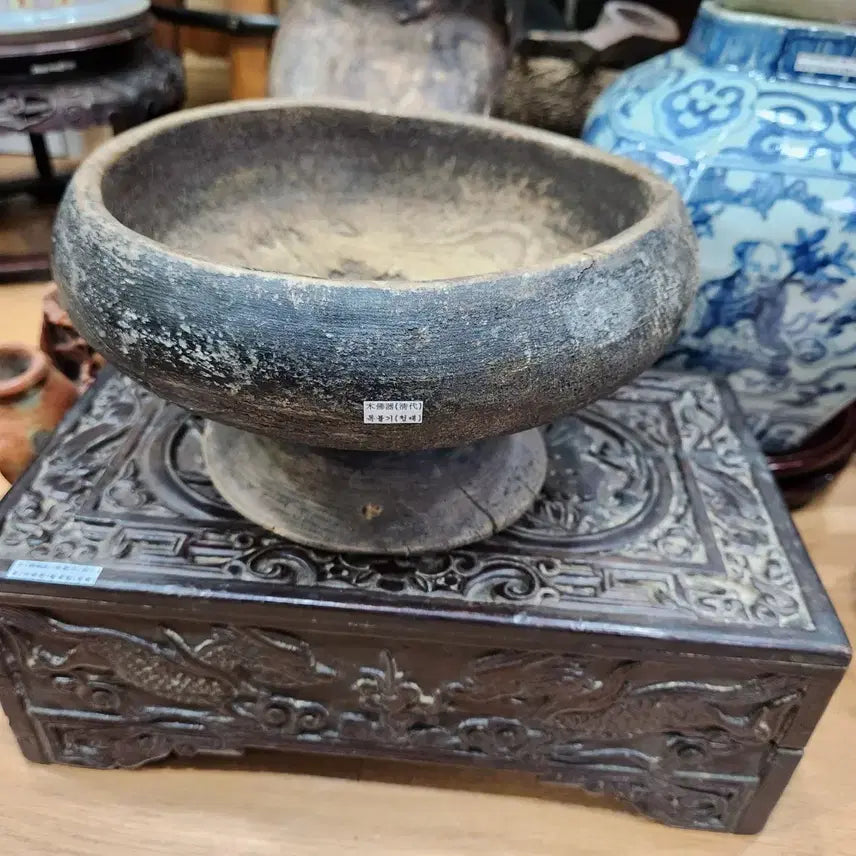 [BUNJANG] Qing Dynasty Wooden Inkstone (Mok-Bulgi) / 불기