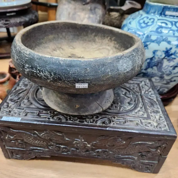 [BUNJANG] Qing Dynasty Wooden Inkstone (Mok-Bulgi) / 불기