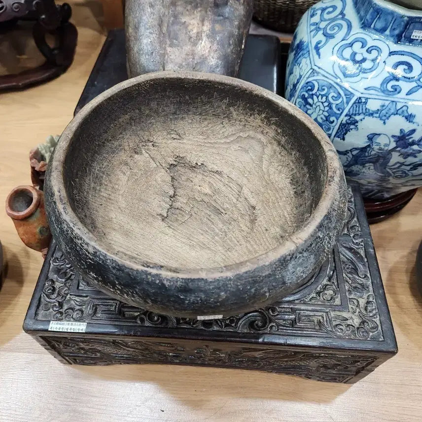 [BUNJANG] Qing Dynasty Wooden Inkstone (Mok-Bulgi) / 불기