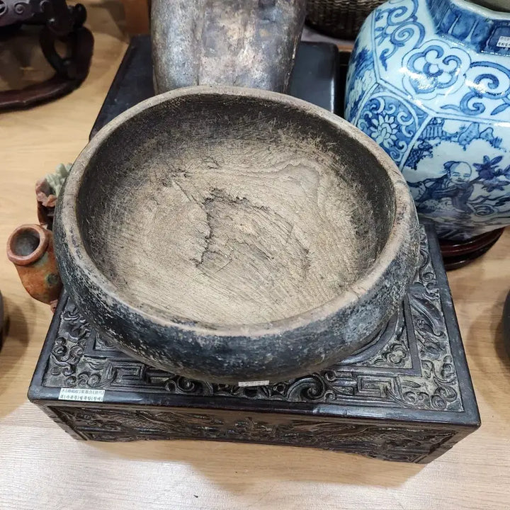 [BUNJANG] Qing Dynasty Wooden Inkstone (Mok-Bulgi) / 불기