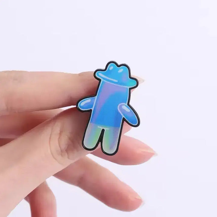 [BUNJANG] Spongebob Bubbleman Hologram Badge / 홀로그램 스폰지밥 비눗방물 케릭터 뱃지