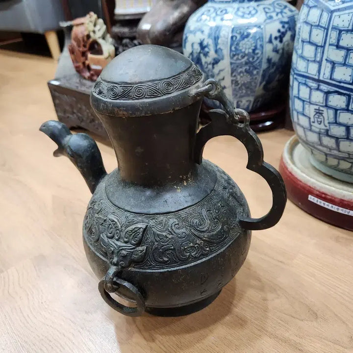 [BUNJANG] Antique Bronze Bird Kettle / 고미술 청동 새 주전자
