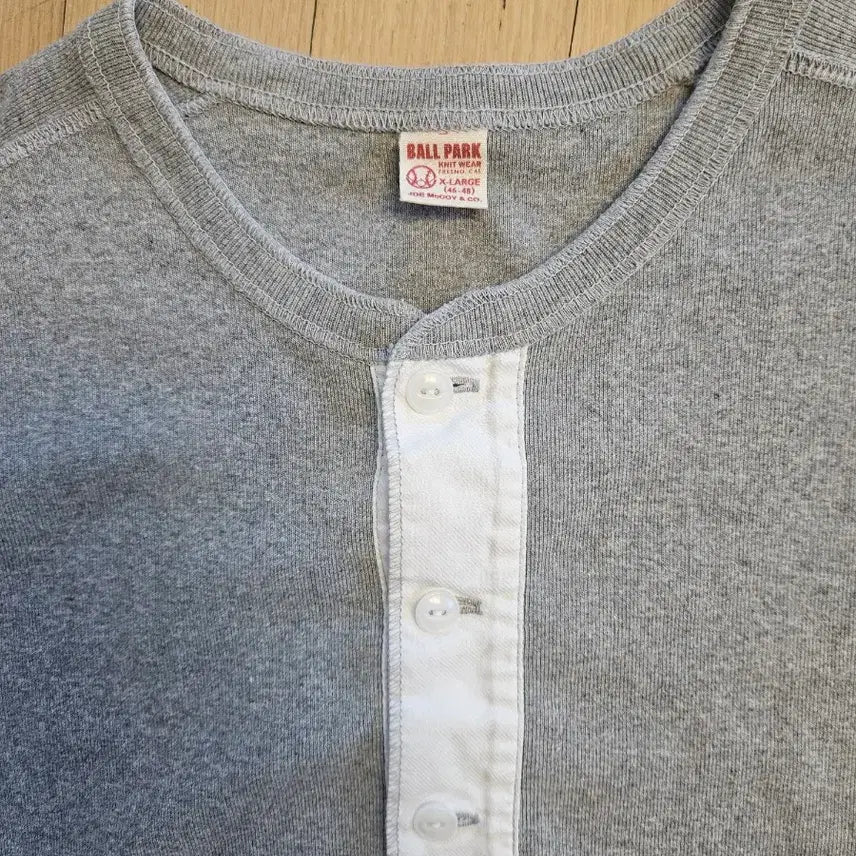 [SOLD OUT] 리얼맥코이 헨리넥 반팔 그레이 XL