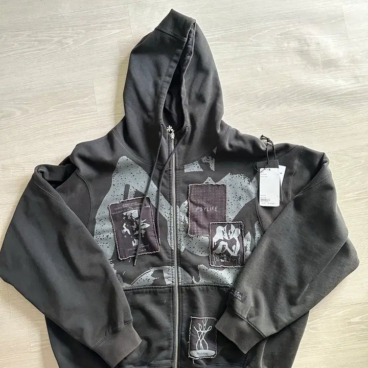 [SOLD OUT] P.A.M Perks And Mini 블랙 워시드 후드 집업 XL