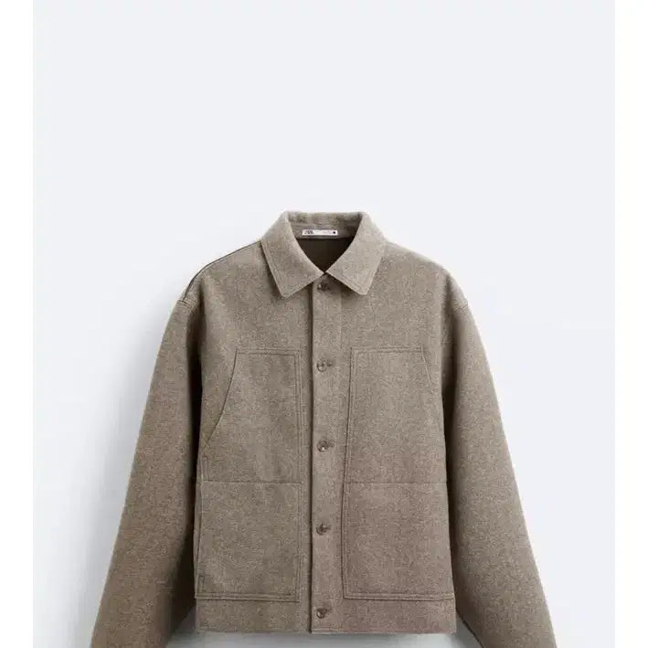 [BUNJANG] Zara Pocket Overshirt Brown XL / 자라 포켓 오버셔츠 브라운 XL