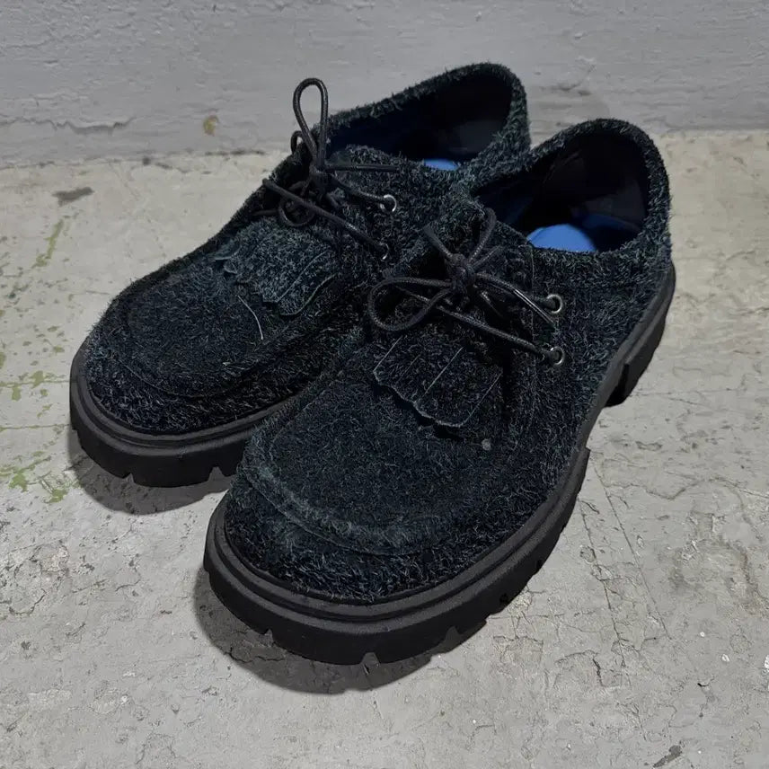[BUNJANG] Undyed Room Chunky Fur Derby Shoes - Black (Size 270) / 언다이드룸 청키 퍼 더비 블랙 270사이즈 팝니다