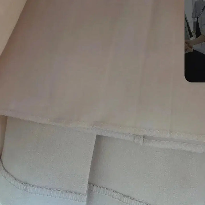 [BUNJANG] Nannninggu Belted Pleated Mini Skirt - Beige, Medium / 난닝구 미니스커트 M/벨트 포함/새상품