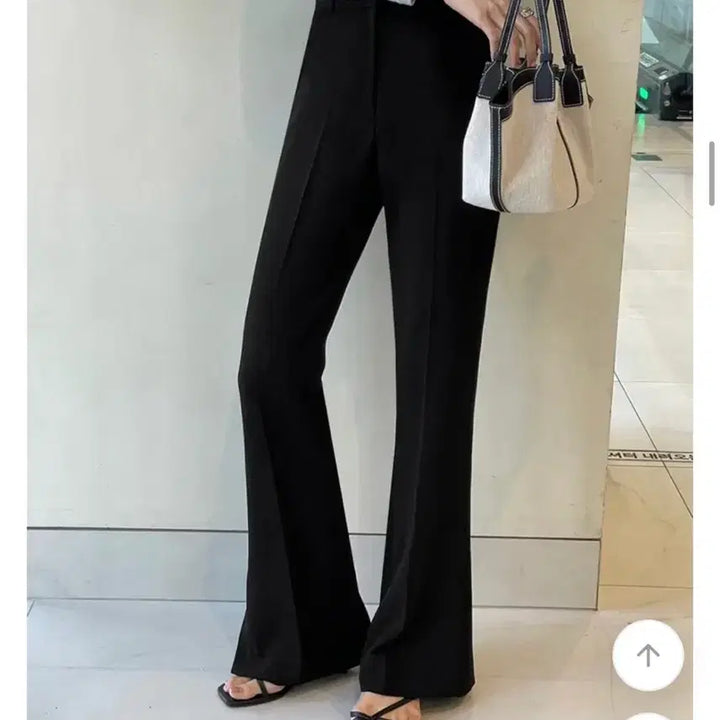 [BUNJANG] Like You Summer Semi Bootcut Slit Slacks Black M / 라이크유 썸머 세미 부츠컷 슬릿 슬랙스 블랙 m