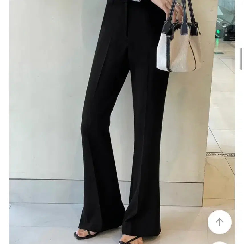 [BUNJANG] Like You Summer Semi Bootcut Slit Slacks Black M / 라이크유 썸머 세미 부츠컷 슬릿 슬랙스 블랙 m
