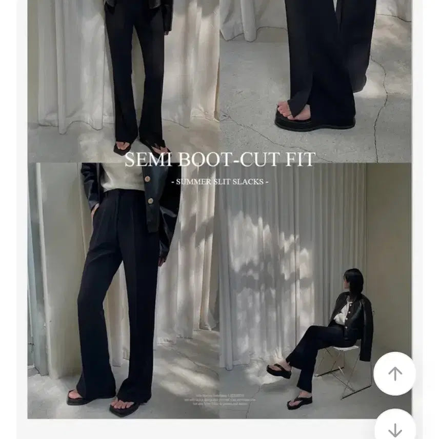 [BUNJANG] Like You Summer Semi Bootcut Slit Slacks Black M / 라이크유 썸머 세미 부츠컷 슬릿 슬랙스 블랙 m