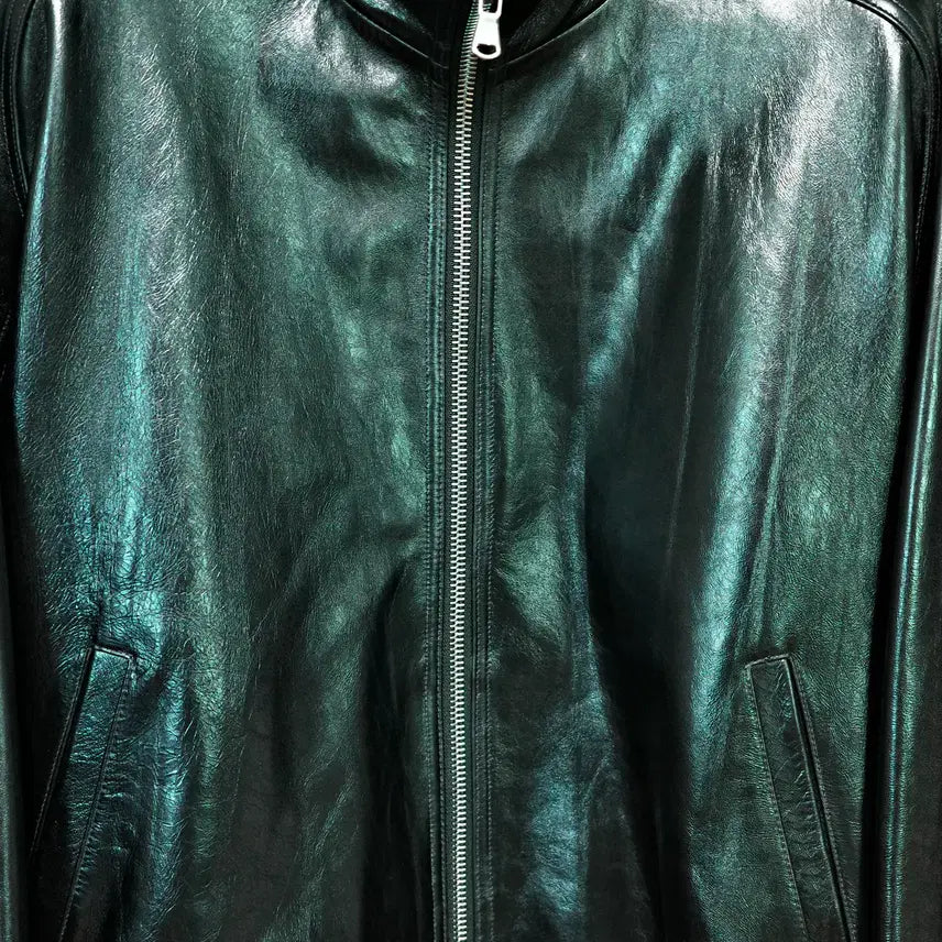[BUNJANG] STU Lambskin Leather Jacket Black L / STU  램스킨 레더 자켓 in black L