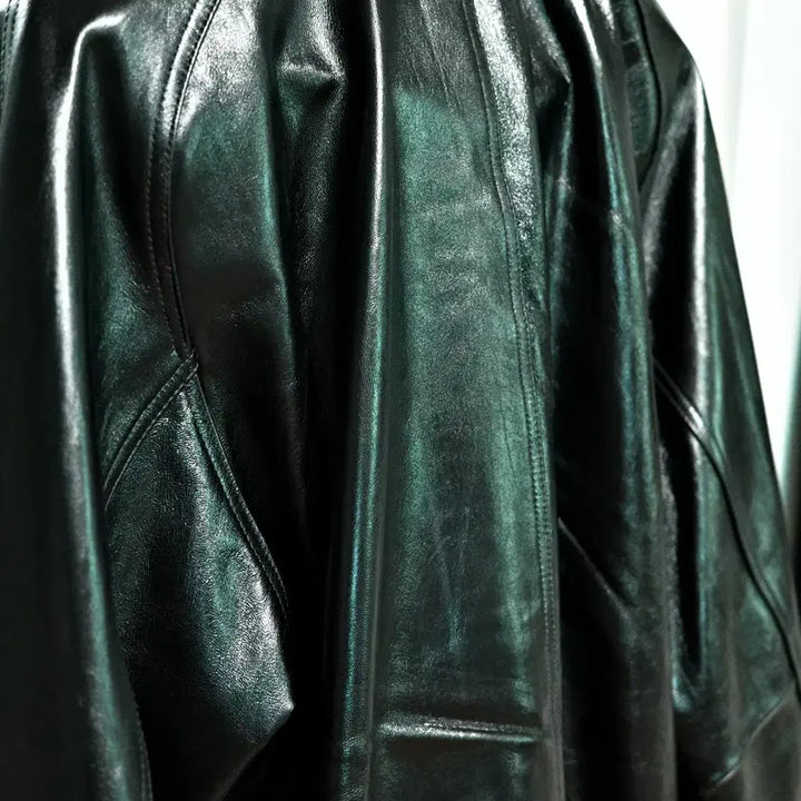 [BUNJANG] STU Lambskin Leather Jacket Black L / STU  램스킨 레더 자켓 in black L