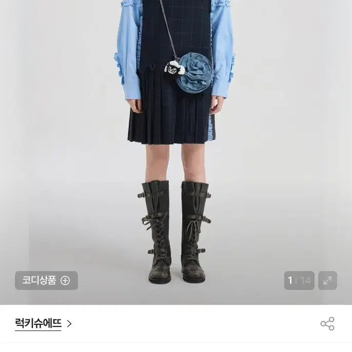 [BUNJANG] Lucky Chouette Check Pleated Mini Dress / 럭키슈에뜨 체크 플리츠 미니 원피스38마지막 가격내림