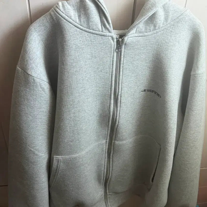 [BUNJANG] Le Sonnet Oversized Hoodie Zip-up Grey / (새상품) 르쏘넷 오버사이즈 후드 집업 그레이