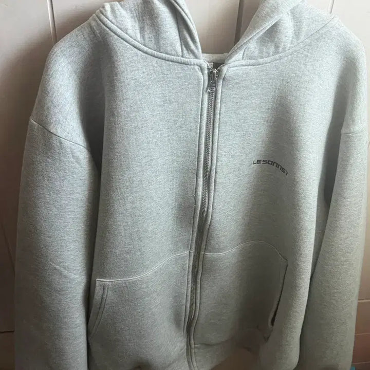 [BUNJANG] Le Sonnet Oversized Hoodie Zip-up Grey / (새상품) 르쏘넷 오버사이즈 후드 집업 그레이