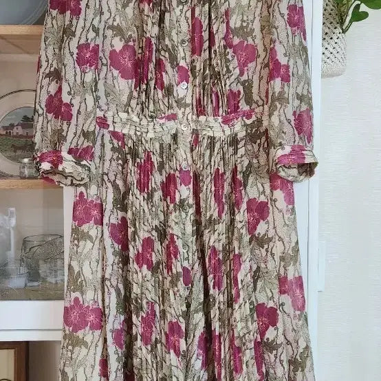 [SOLD OUT] 닥스 플리츠 플라워 원피스 91-160