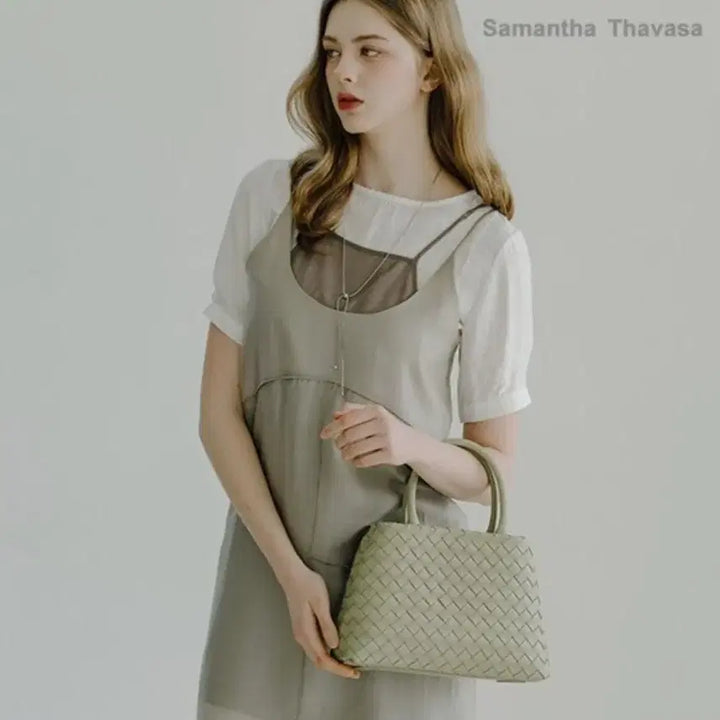 [BUNJANG] Samantha Thavasa Jade Intrecciato Tote Bag + Clutch / 미사용 사만사타바사 제이드 인트레치아토 토트백 + 클러치
