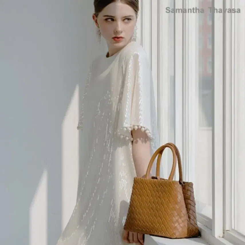 [BUNJANG] Samantha Thavasa Jade Intrecciato Tote Bag + Clutch / 미사용 사만사타바사 제이드 인트레치아토 토트백 + 클러치