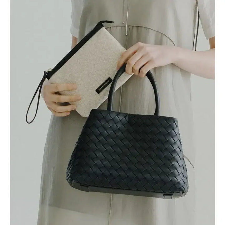 [BUNJANG] Samantha Thavasa Jade Intrecciato Tote Bag + Clutch / 미사용 사만사타바사 제이드 인트레치아토 토트백 + 클러치