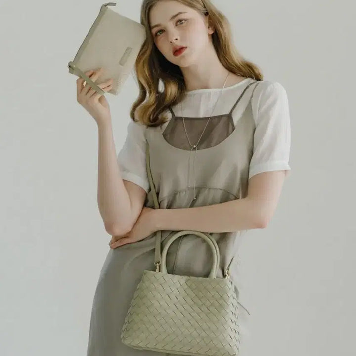 [BUNJANG] Samantha Thavasa Jade Intrecciato Tote Bag + Clutch / 미사용 사만사타바사 제이드 인트레치아토 토트백 + 클러치