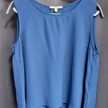 [BUNJANG] Plastic Blue Round Neck Sleeveless Blouse / 플라스틱 블루 라운드넥 민소매 블라우스