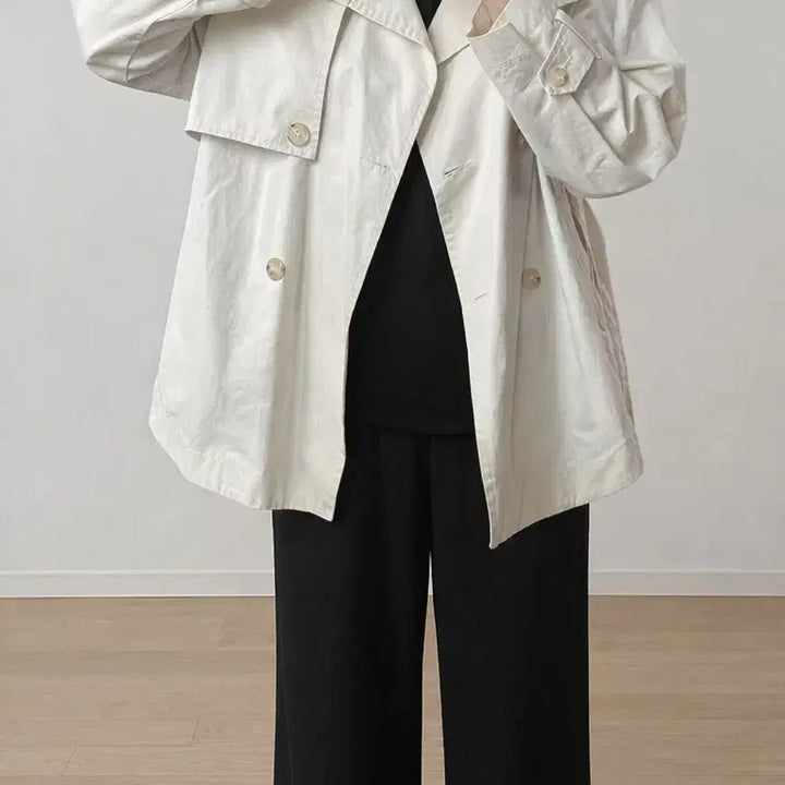 [BUNJANG] Ivory Belted Trench Coat / 아이보리색 벨트 트렌치 코트