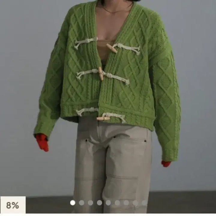 [BUNJANG] Stylenanda Duffle Wool Cable Knit Cardigan / 스타일난다 더플 울케이블 니트 가디건