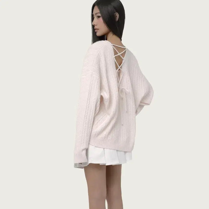 [BUNJANG] Clicheria Lyric Cable Knit Sweater / 클리시어 리릭 케이블 니트 미개봉 판매해용